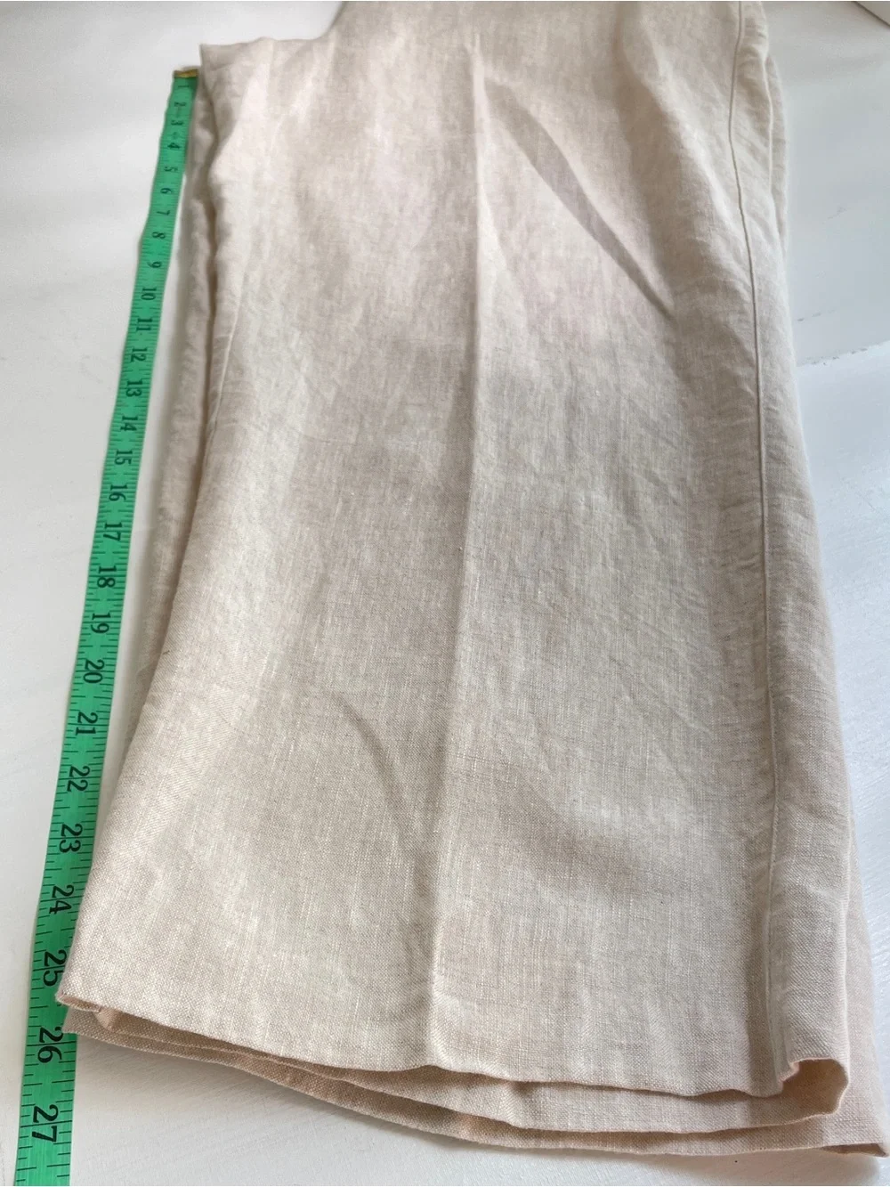 Chicos Linen Ankle Pants Womens 3  XL Neutral Relaxed Minimalist Casual Coastal